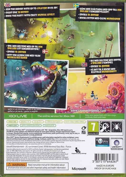 Rayman Legends - XBOX 360 (B Grade) (Genbrug)